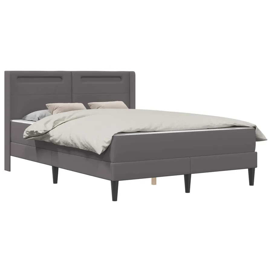 Cadre de lit avec matelas Gris 160 x 200 cm Simili cuir - 3