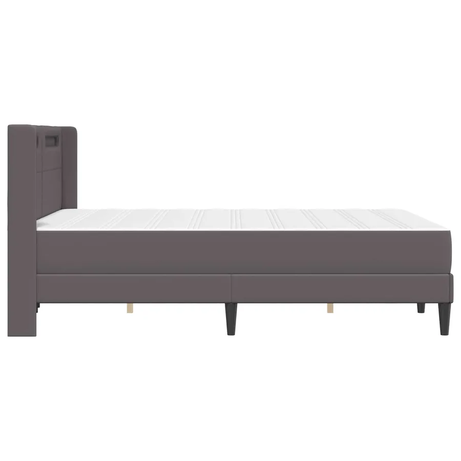 Cadre de lit avec matelas Gris 160 x 200 cm Simili cuir - 9