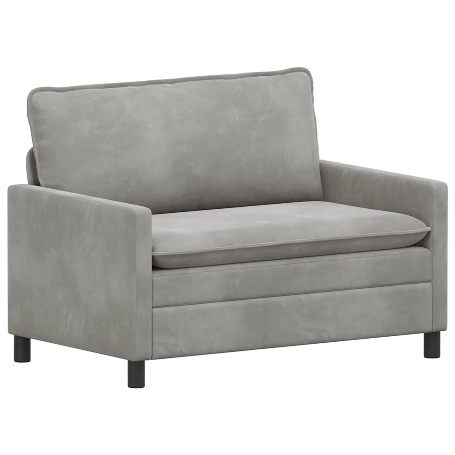 Canapé Gris clair 126 x 81 x 87,5 cm Velours - 2