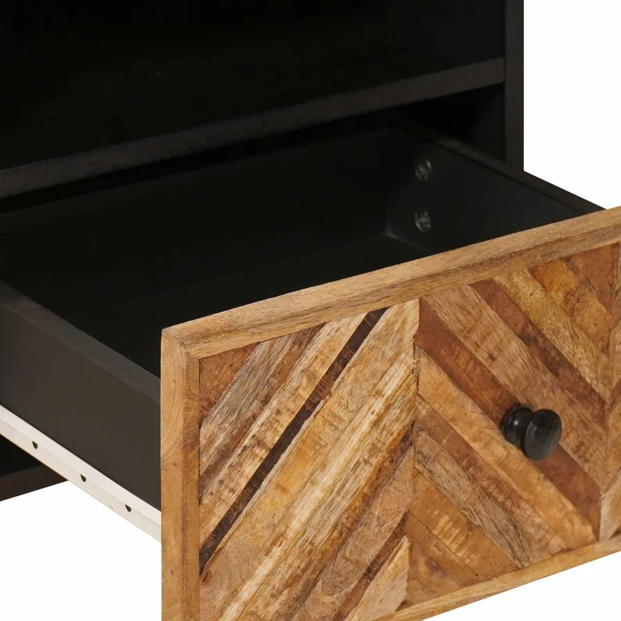 Table de chevet Marron 50 x 33 x 60 cm Bois de mangue massif - 7