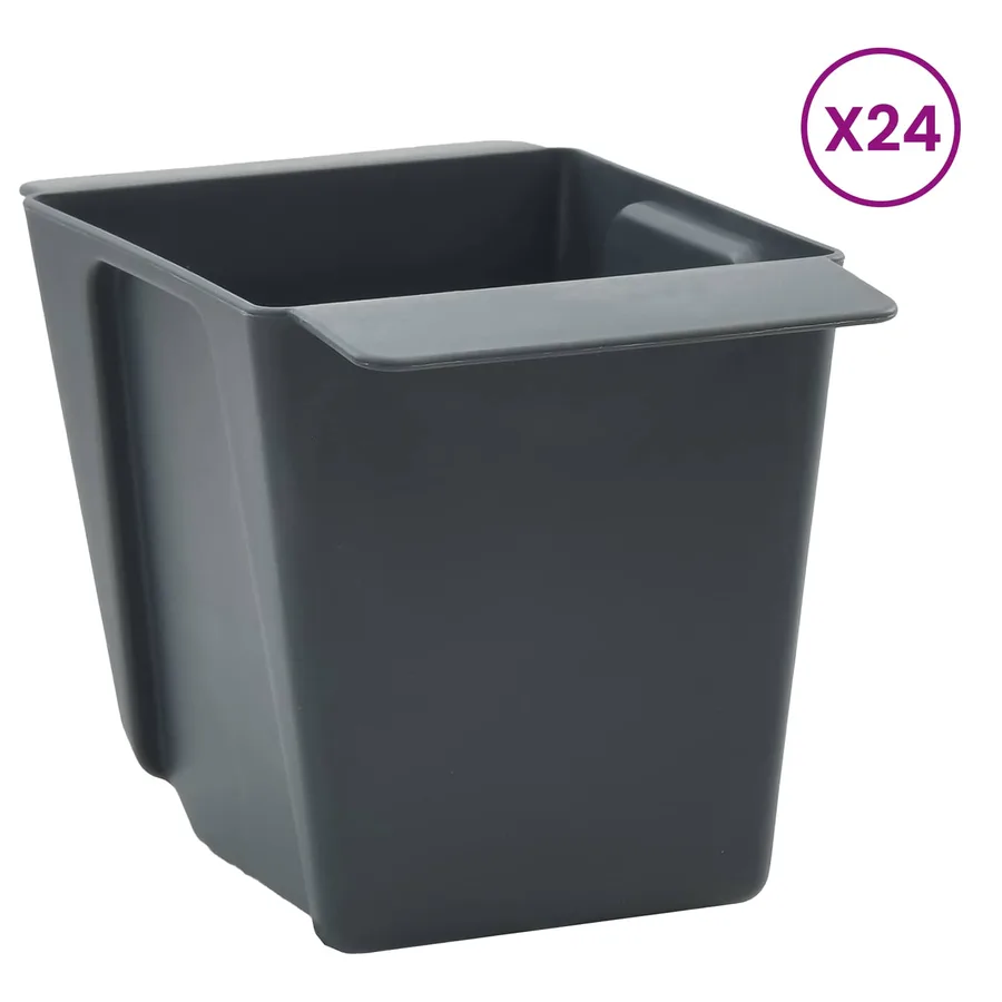 Caisses à fleurs pour palettes Euro 12 pcs Gris - 3