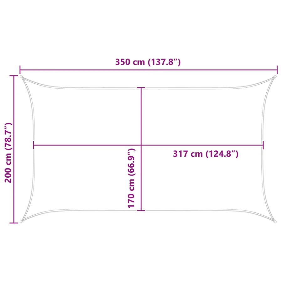 Voile d'ombre Jaune et blanc 3,5 x 2 m 100 % polyester Oxford - 10