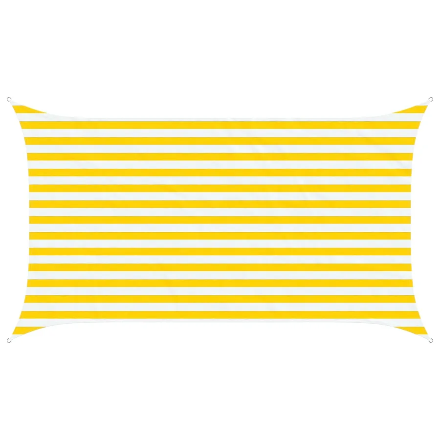 Voile d'ombre Jaune et blanc 3,5 x 2 m 100 % polyester Oxford - 2