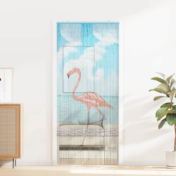 Rideau de porte anti-insectes multicolore 200 x 90 cm Bambou
