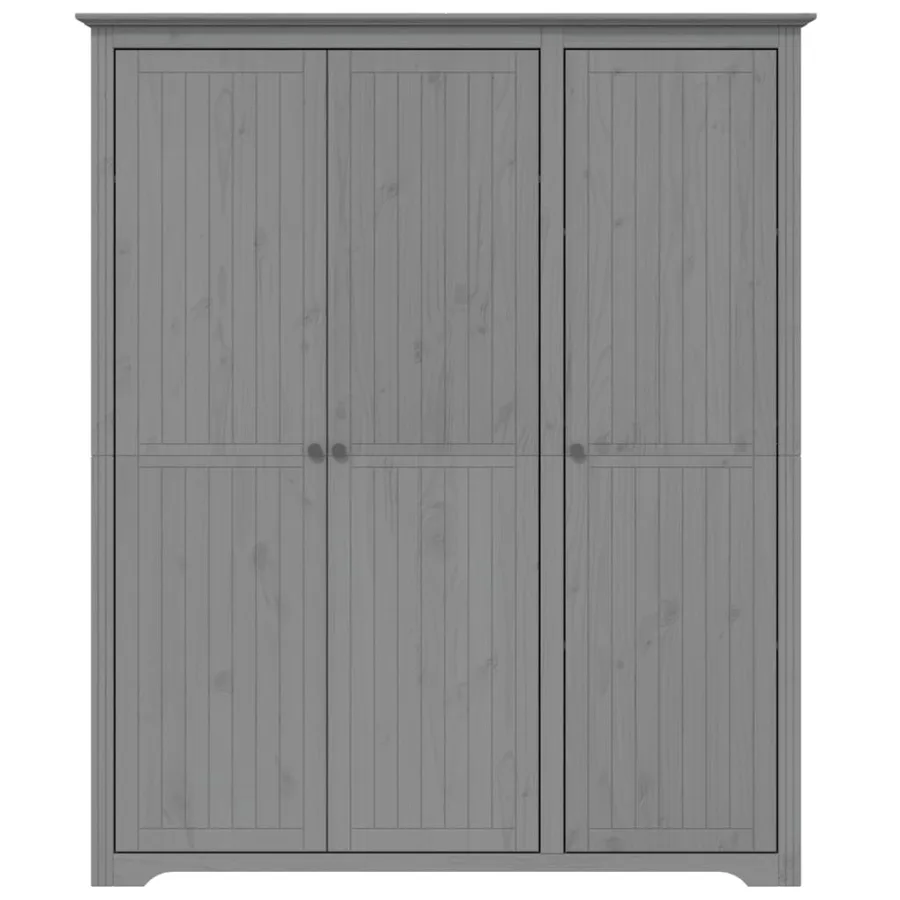 Garde-robe BODO gris 146x53,5x173 cm bois massif de pin - 3