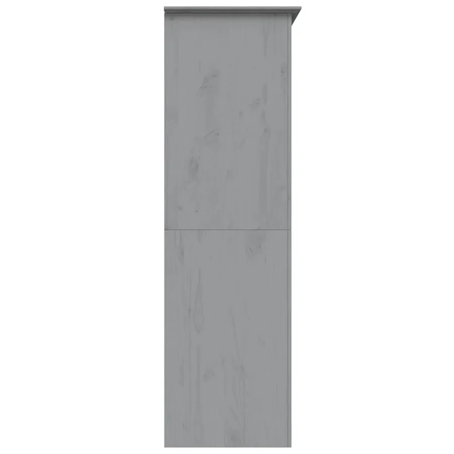 Garde-robe BODO gris 146x53,5x173 cm bois massif de pin - 5