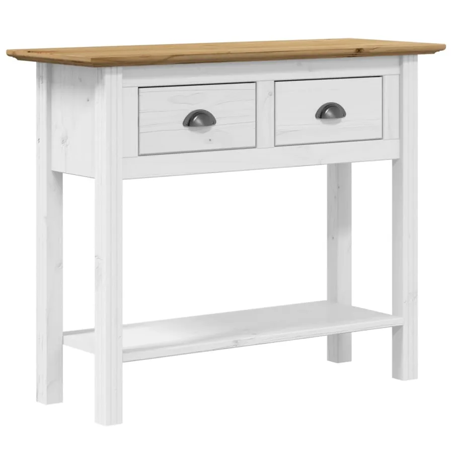 Table console BODO marron 91x35x74 cm bois de pin massif - 2