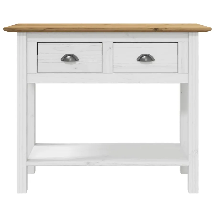 Table console BODO marron 91x35x74 cm bois de pin massif - 3
