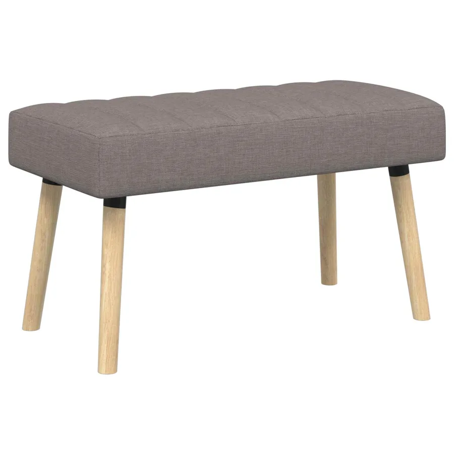 Banc capitonné canal Taupe 80 x 40 x 46 cm Tissu - 2