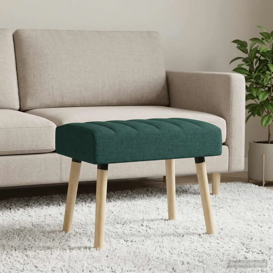 Banc capitonné canal Vert foncé 60 x 40 x 45 cm Tissu - 4