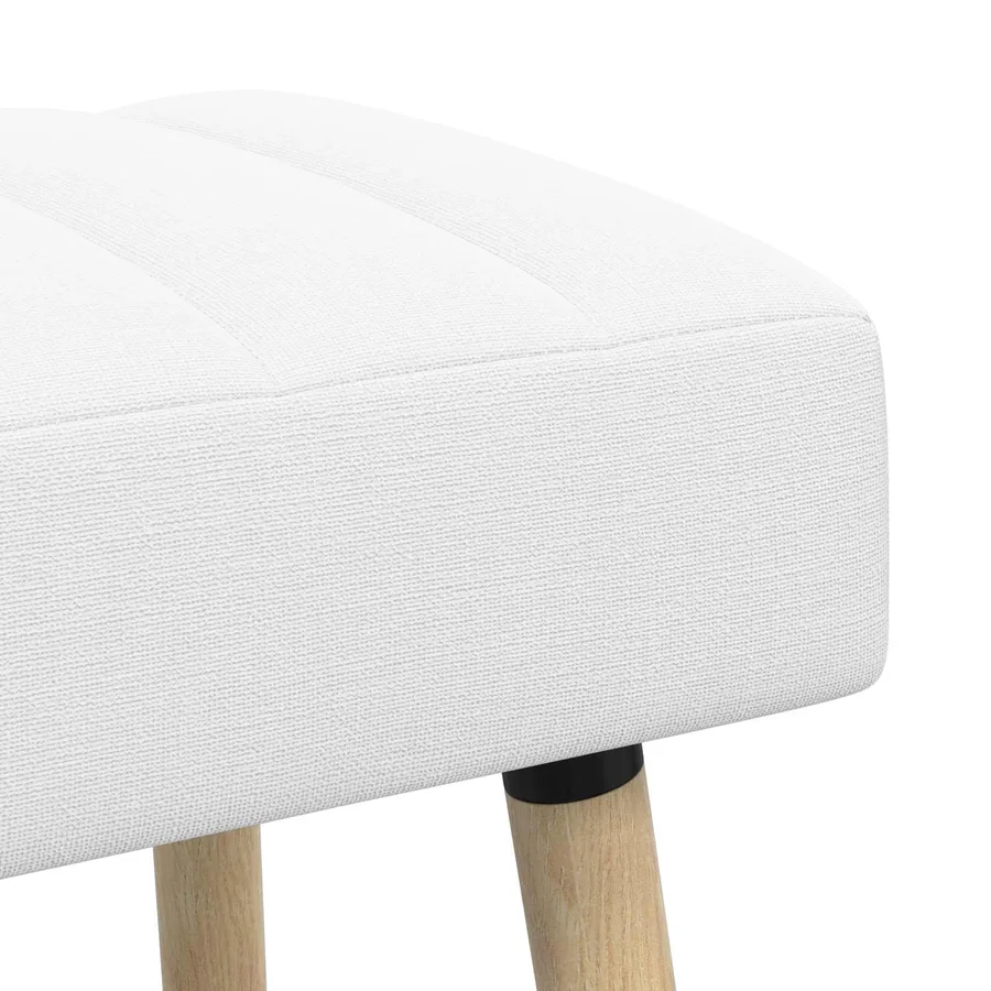 Banc capitonné canal Blanc 60 x 40 x 45 cm Tissu - 6