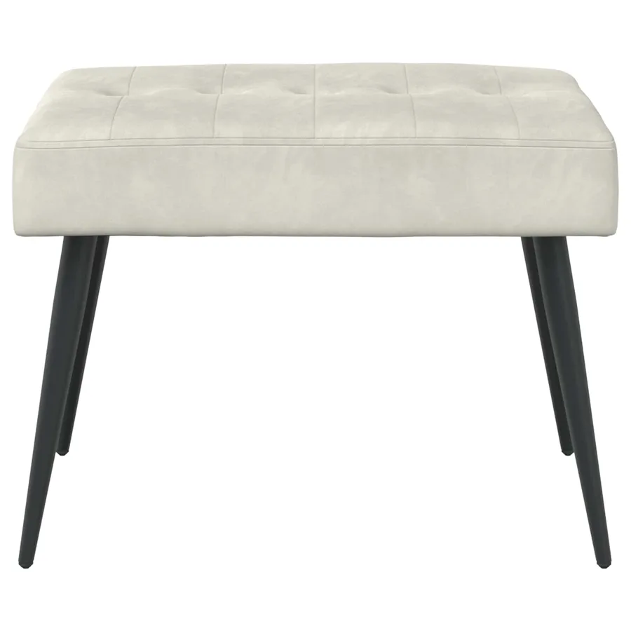 Banc avec capitonnage bouton Crème 60 x 40 x 45 cm Velours - 5