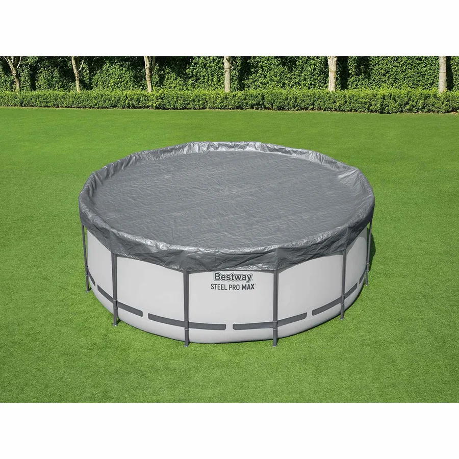 Bestway Couverture de piscine 1 Ø4,88 m Rond Polyester Gris for