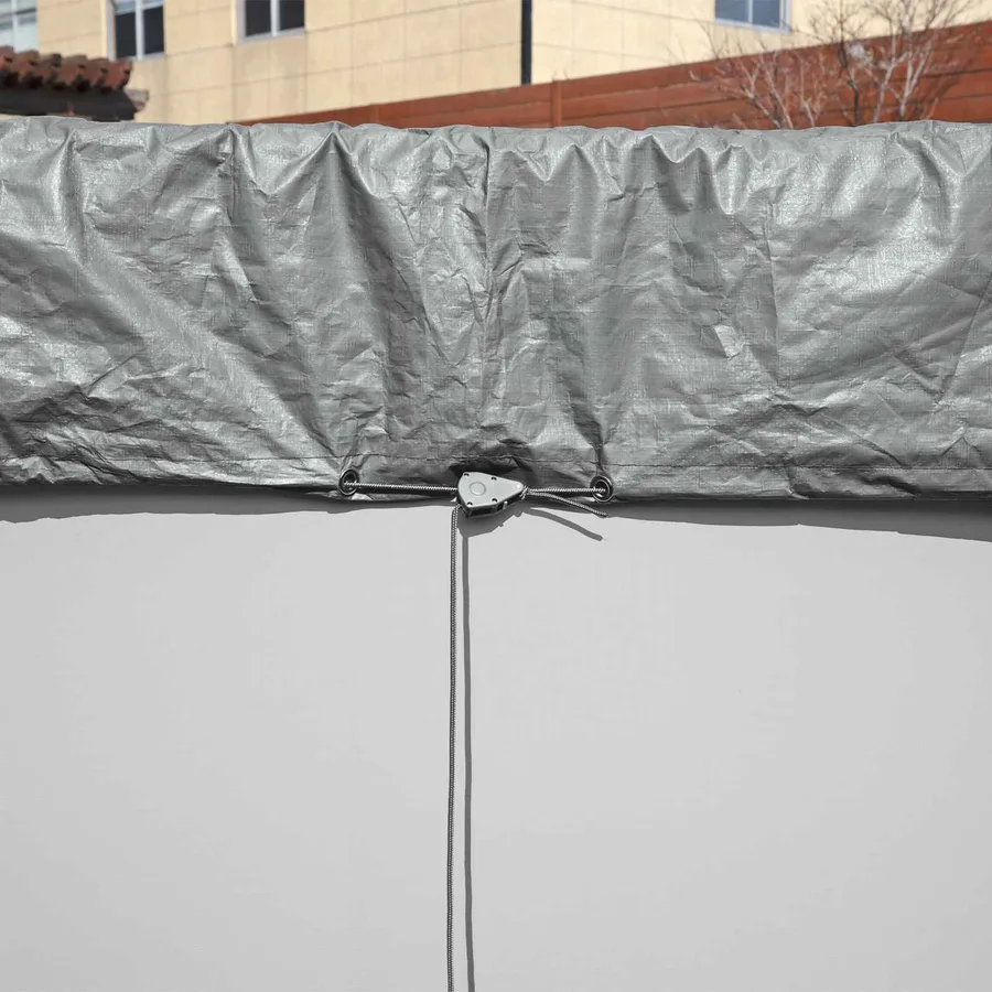 Bestway Couverture de piscine 1 Ø5,49 m Rond Polyester Gris for - 8