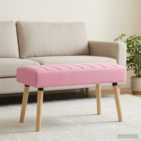 Banc capitonné canal Rose 80 x 40 x 46 cm Tissu