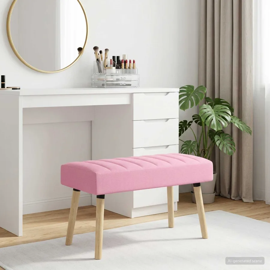Banc capitonné canal Rose 80 x 40 x 46 cm Tissu - 3