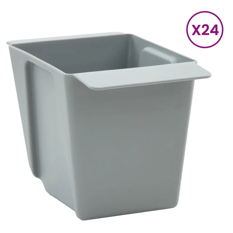 Caisses à fleurs pour palettes Euro 24 pcs Gris clair - 3