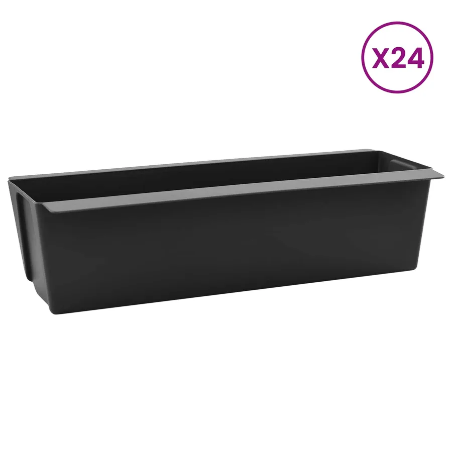 Caisses à fleurs pour palettes Euro 24 pcs Noir - 3