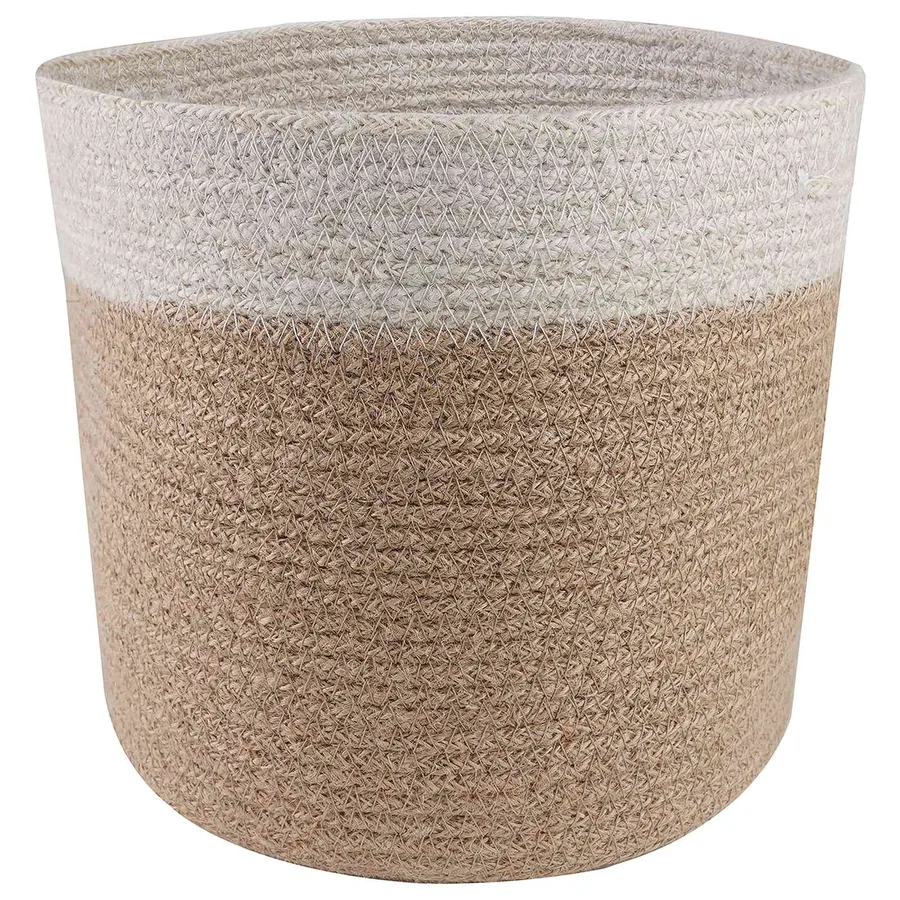 Ensemble de Pots à Plantes 2 pcs Naturel et Blanc Ø 21 x 21 cm - 2