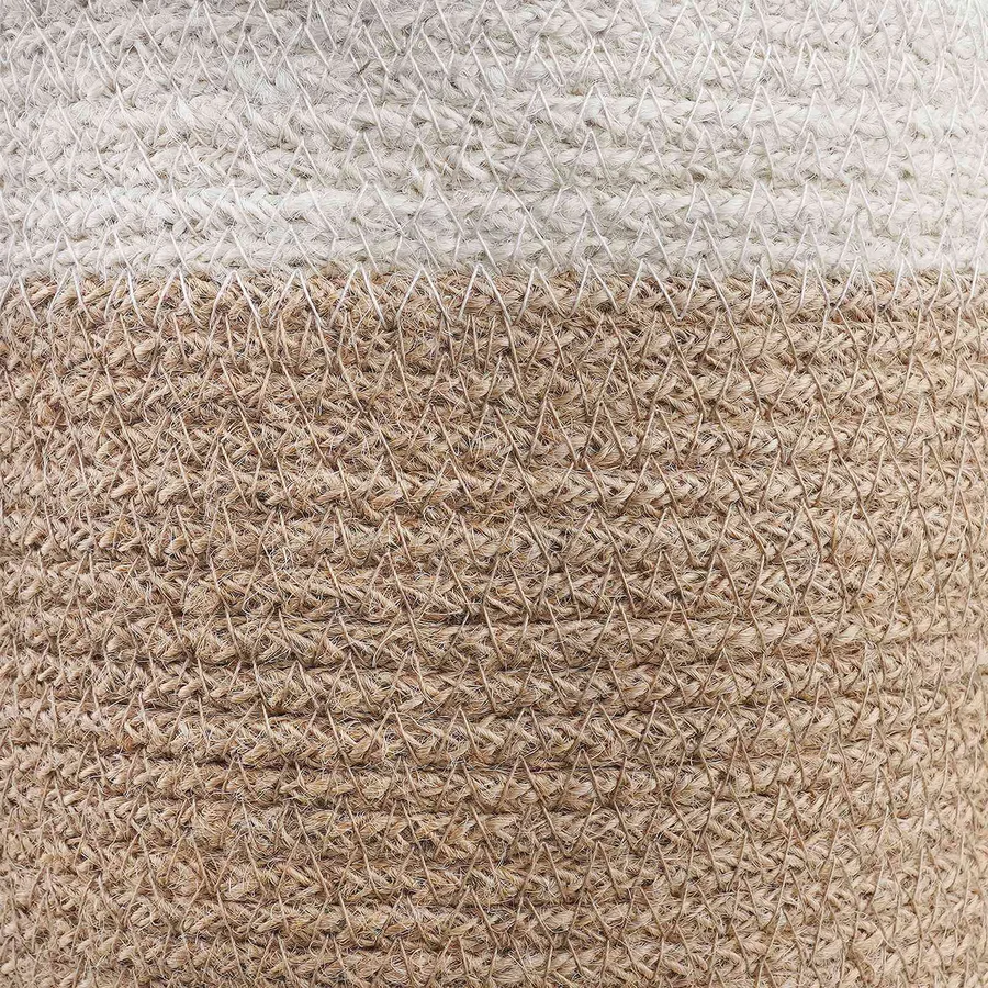 Ensemble de Pots à Plantes 2 pcs Naturel et Blanc Ø 21 x 21 cm - 5