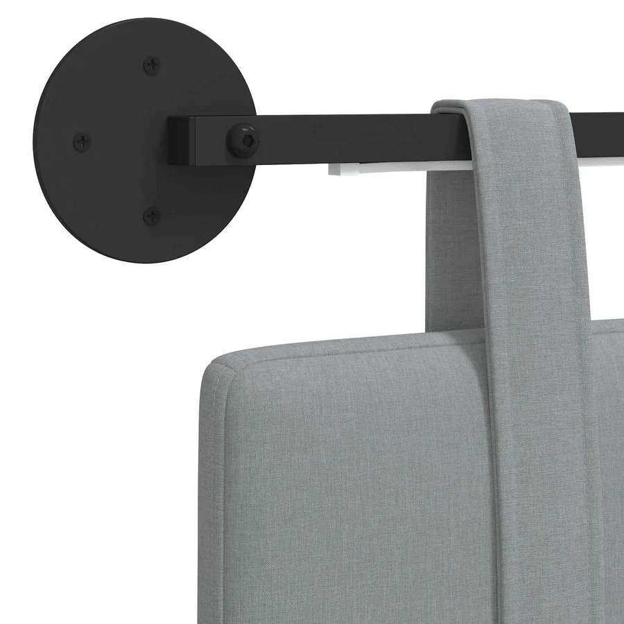 Tête de lit suspendue Avec lumière LED Gris clair Tissu - 8