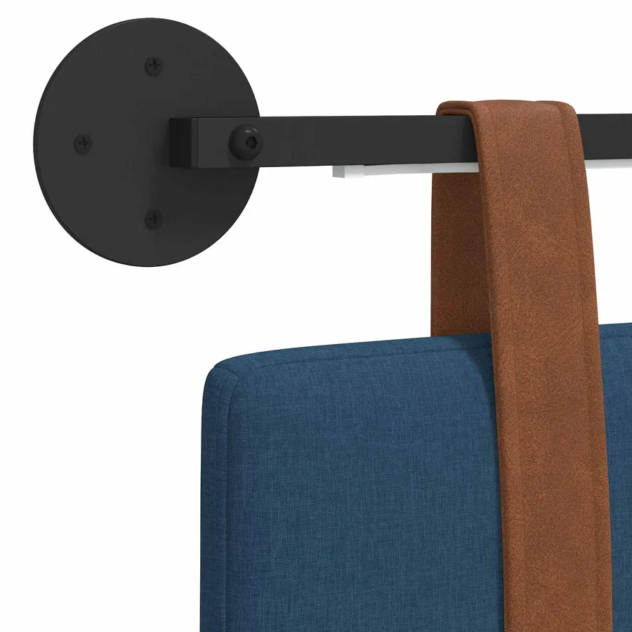 Tête de lit suspendue Avec lumière LED Bleu PU antique - 10