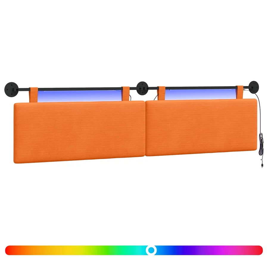 Tête de lit suspendue Orange Tissu en velours côtelé - 2
