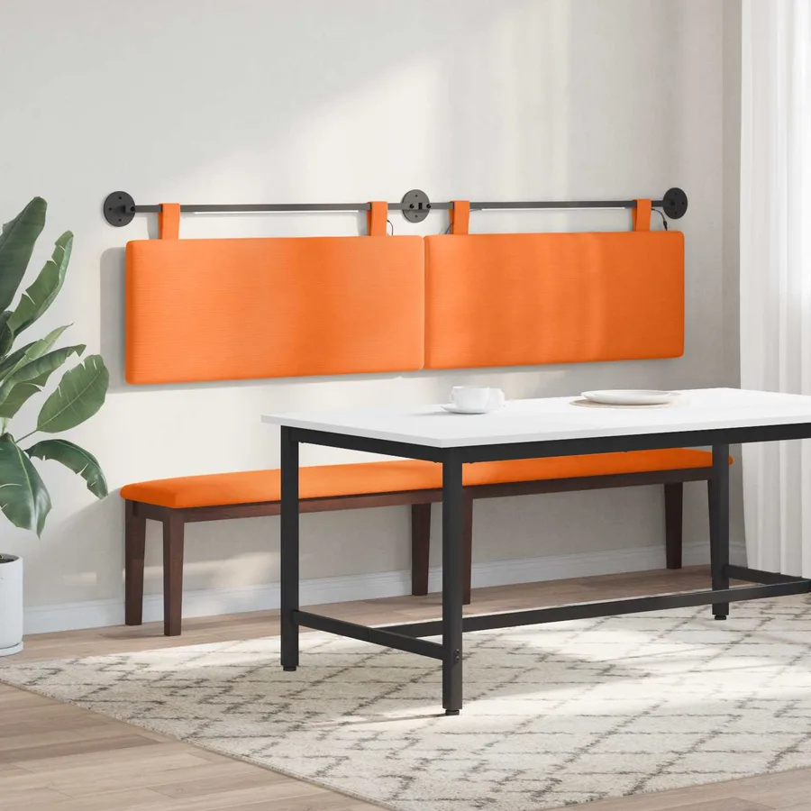 Tête de lit suspendue Orange Tissu en velours côtelé - 4