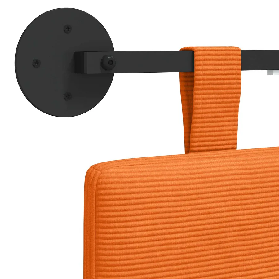 Tête de lit suspendue Orange Tissu en velours côtelé - 8