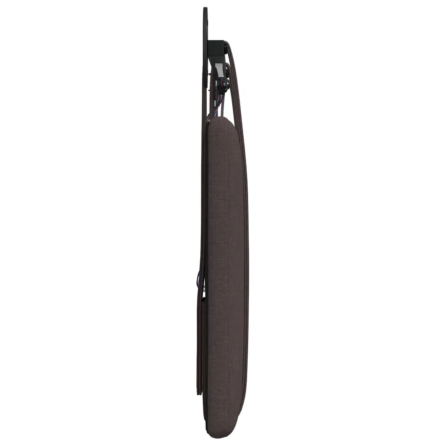 Tête de lit suspendue Avec lumière LED Marron foncé Tissu - 7