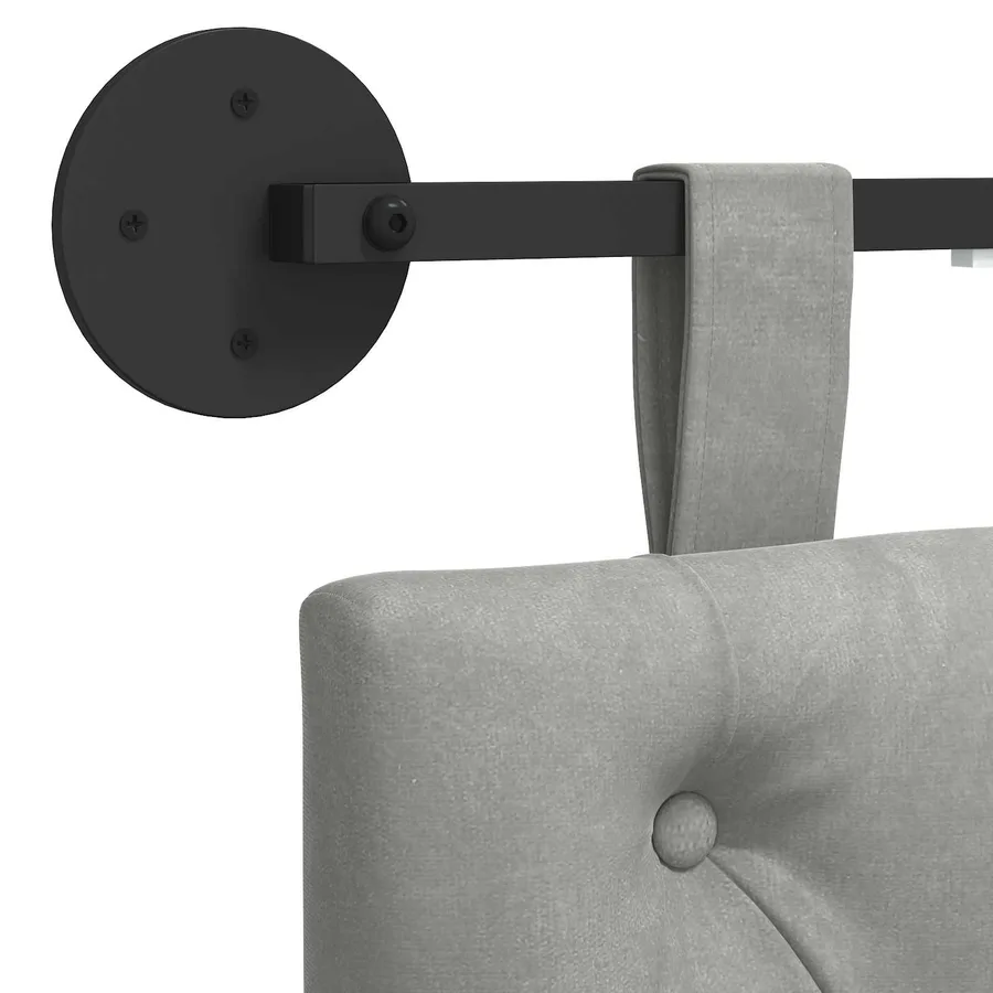 Tête de lit suspendue Avec lumière LED Gris clair Velours - 10