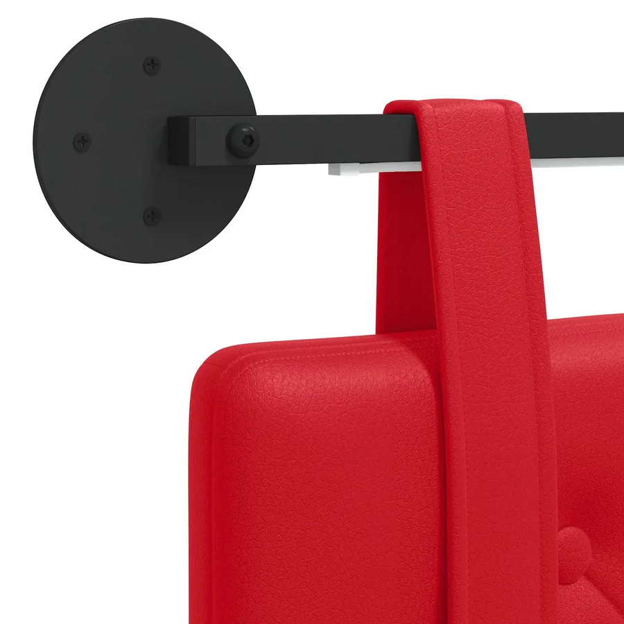 Tête de lit suspendue Avec lumière LED Rouge Simili cuir - 8