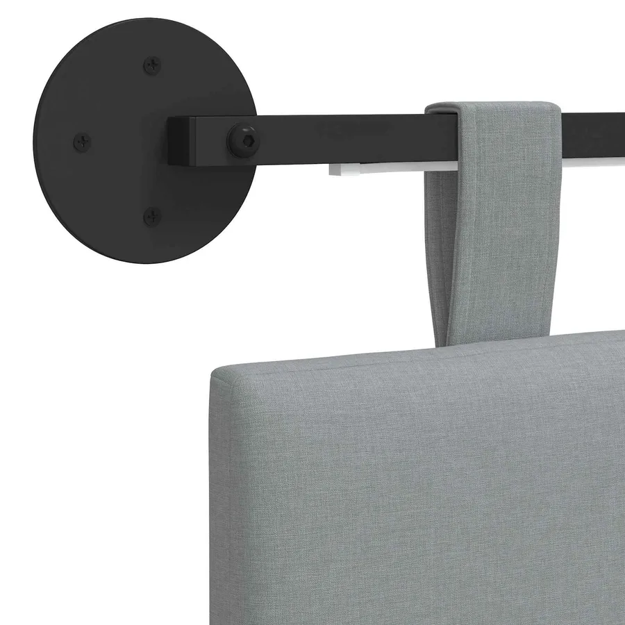 Tête de lit suspendue Avec lumière LED Gris clair Tissu - 8