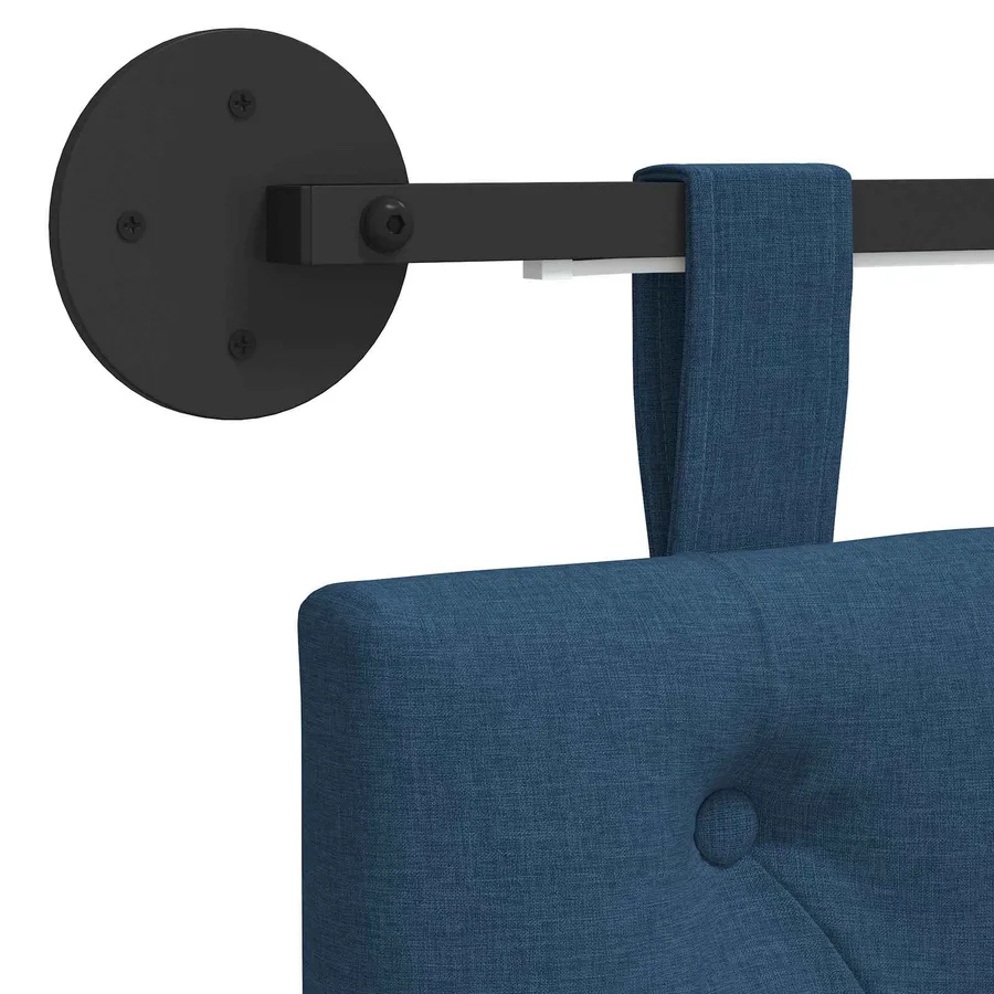 Tête de lit suspendue Avec lumière LED Bleu Tissu - 8