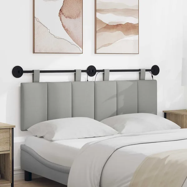 Tête de lit suspendue Avec lumière LED Gris nuage Tissu