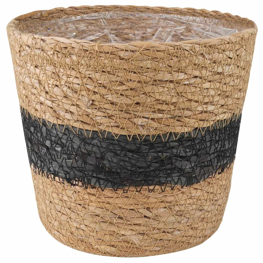 Paniers à plantes en herbe de mer 3 pcs Naturel et noir - 3