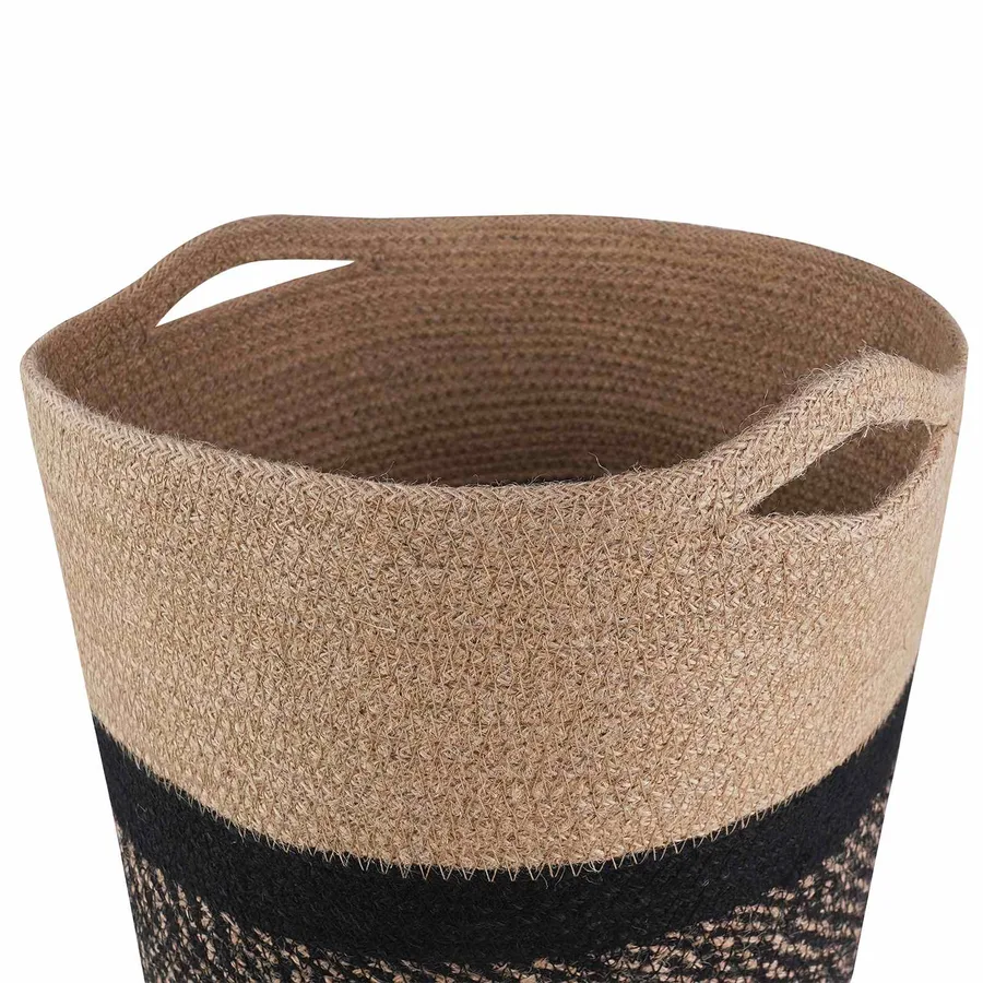 Ensemble de Pots à Plantes 2 pcs Naturel et noir Ø 28 x 28 cm - 4