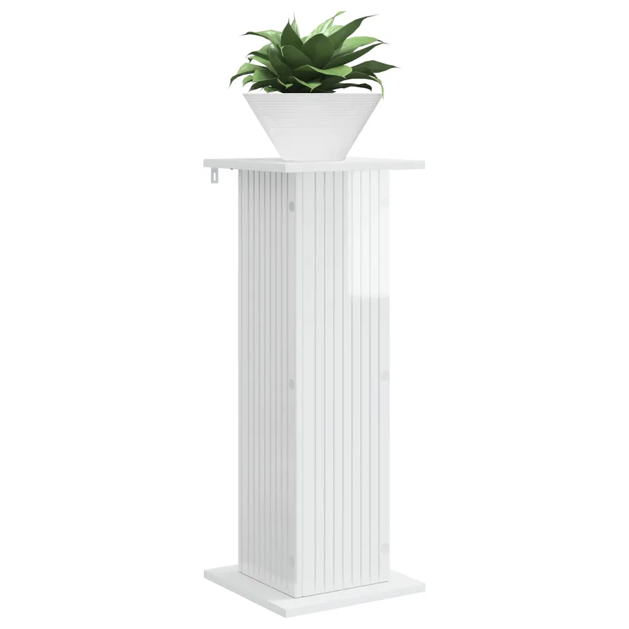 Support de Plante 2 pcs Blanc brillant 30,5 x 30 x 80,5 cm - 3