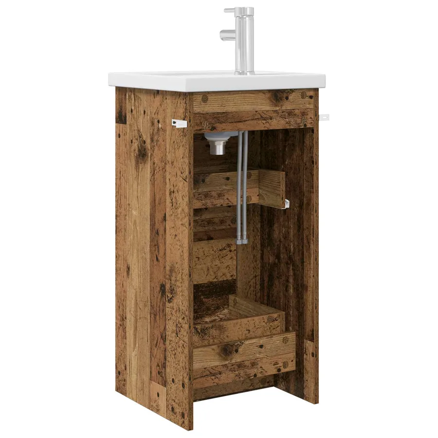 Meuble de salle de bain avec évier Bois ancien - 5