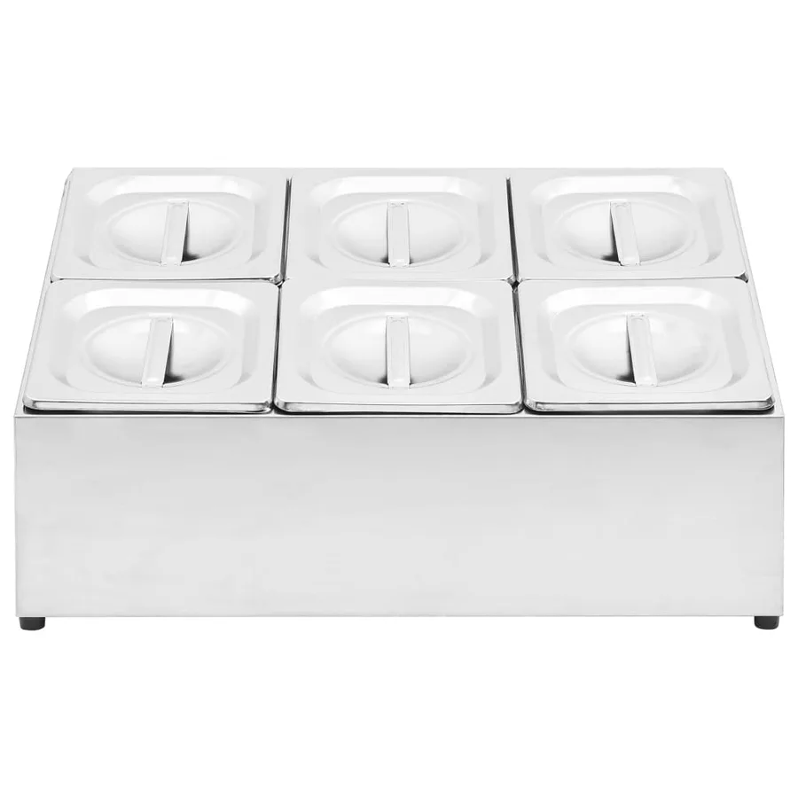 Récipient Gastronorm avec 6 bacs GN 1/6 Acier inoxydable - 3