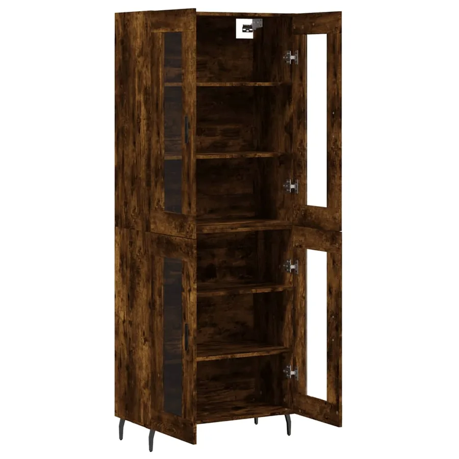 Buffet haut Chêne fumé 69,5x34x180 cm Bois d'ingénierie - 4
