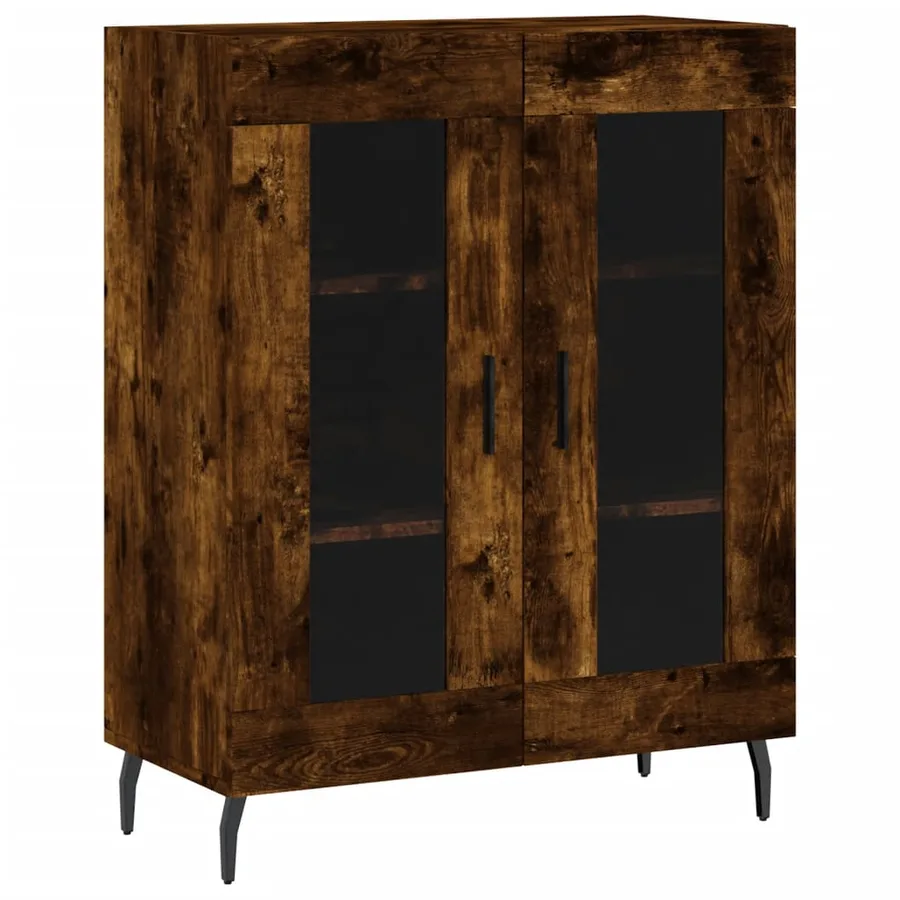 Buffet haut Chêne fumé 69,5x34x180 cm Bois d'ingénierie - 7