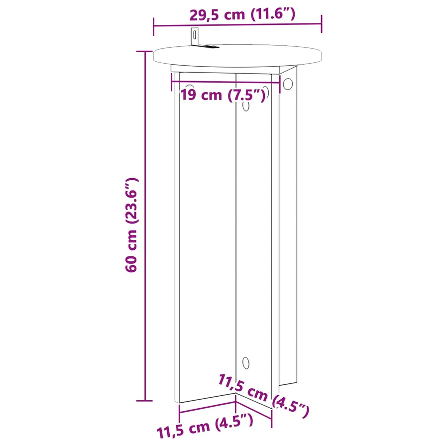 Support de Plante 2 pcs Chêne Sonoma 29,5 x 29,5 x 60 cm - 8