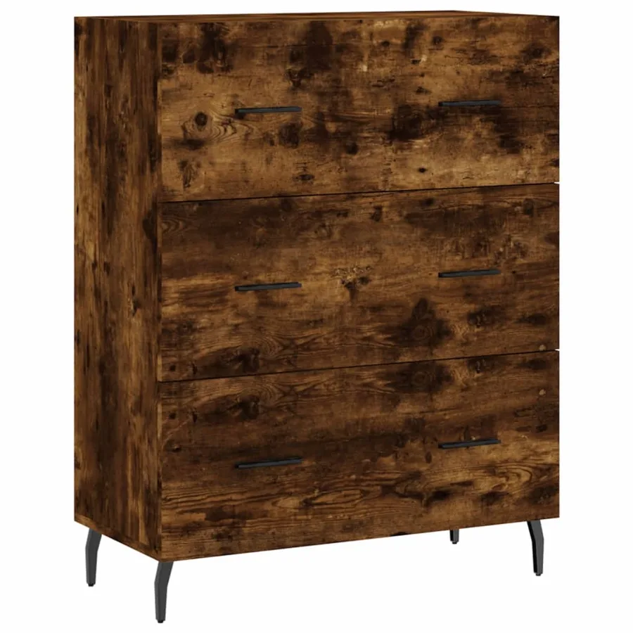 Buffet haut Chêne fumé 69,5x34x180 cm Bois d'ingénierie - 7