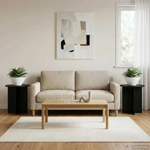 Support de Plante 2 pcs Noir 40 x 40 x 40 cm Bois d'ingénierie