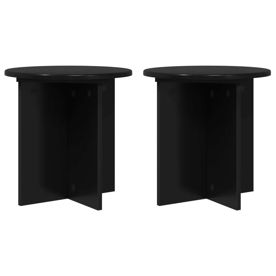 Support de Plante 2 pcs Noir 40 x 40 x 40 cm Bois d'ingénierie - 2