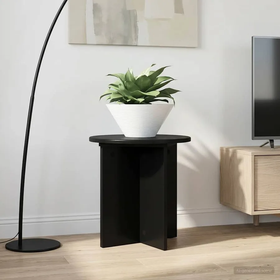 Support de Plante 2 pcs Noir 40 x 40 x 40 cm Bois d'ingénierie - 4