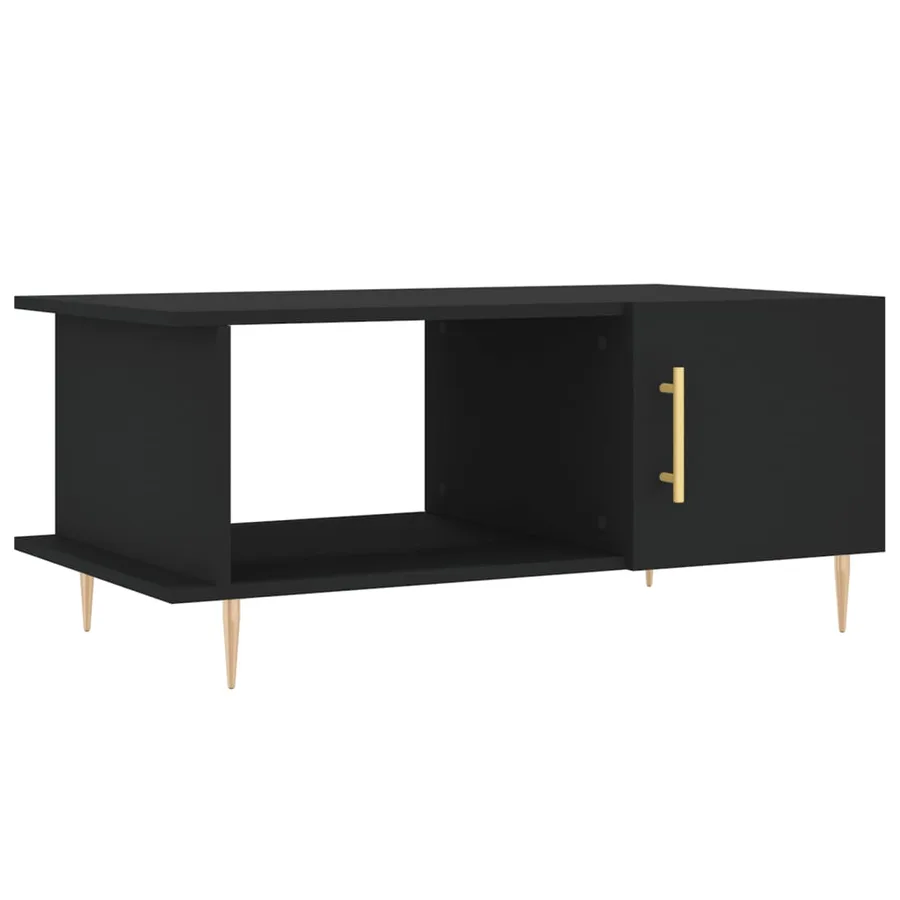 Table basse noir 90x50x40 cm bois d'ingénierie - 2