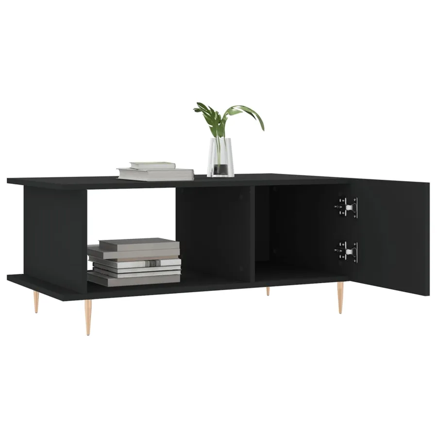 Table basse noir 90x50x40 cm bois d'ingénierie - 4