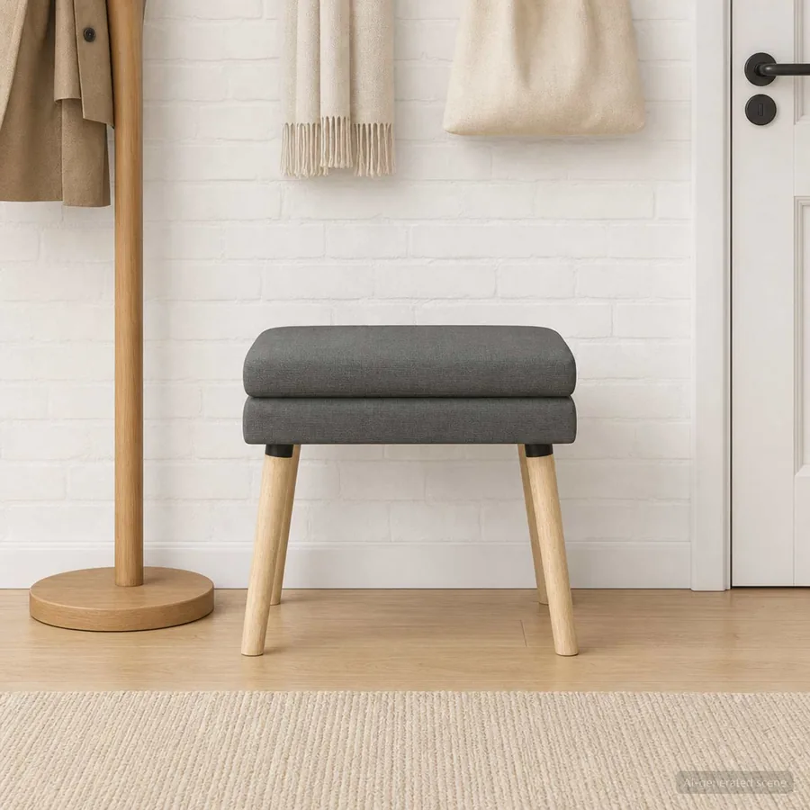 Banc à double couche Gris foncé 60 x 40 x 46 cm Tissu